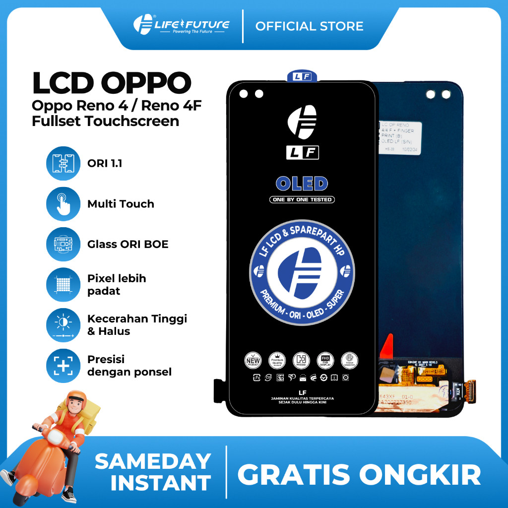 [LCD LIFE FUTURE] - LCD Oppo Reno 4 / Reno 4F Fullset Touchscreen LCD LF GROSIR MURAH