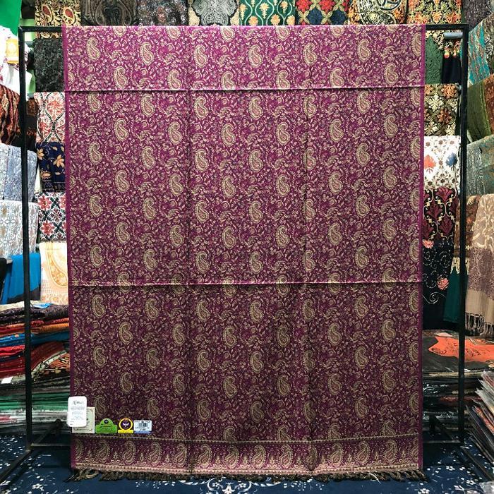 MUMPUNG PROMOALMAS Sorban Kashmiri FULL Sulam Tenun Brand ALMAS Shawl Kashmir Panjang 200 Lebar 100 