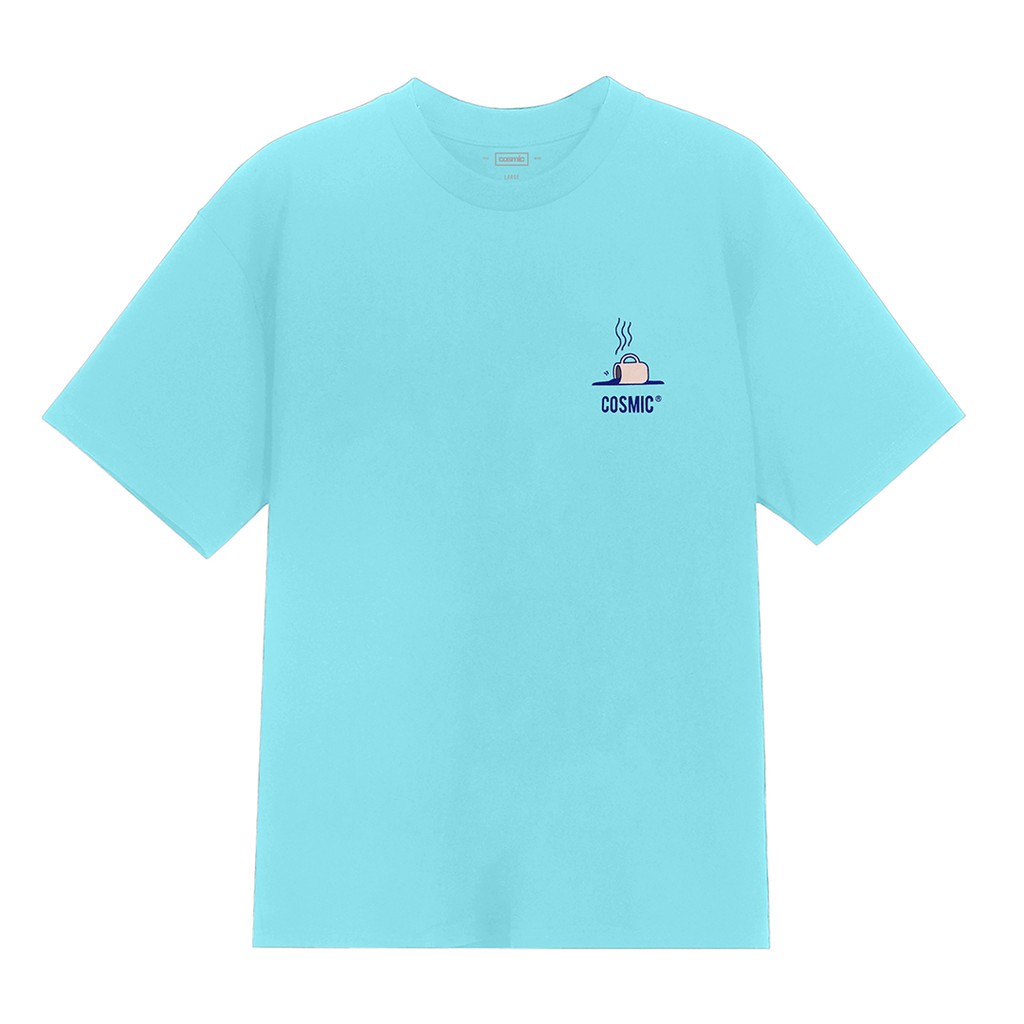 Cosmic T-Shirt Kaos Oversize Pria COFFEE SPILL BABY BLUE