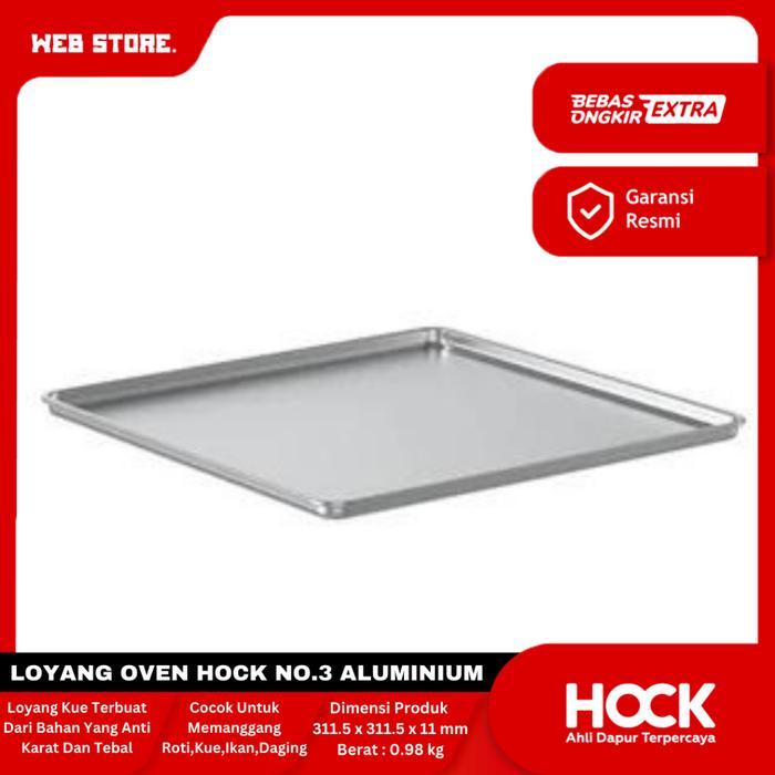 New Arrival HOCK Loyang Kue Panggangan ORIGINAL Oven Hock No 3  Aluminium   30cmx30cm - Loyang Hock 