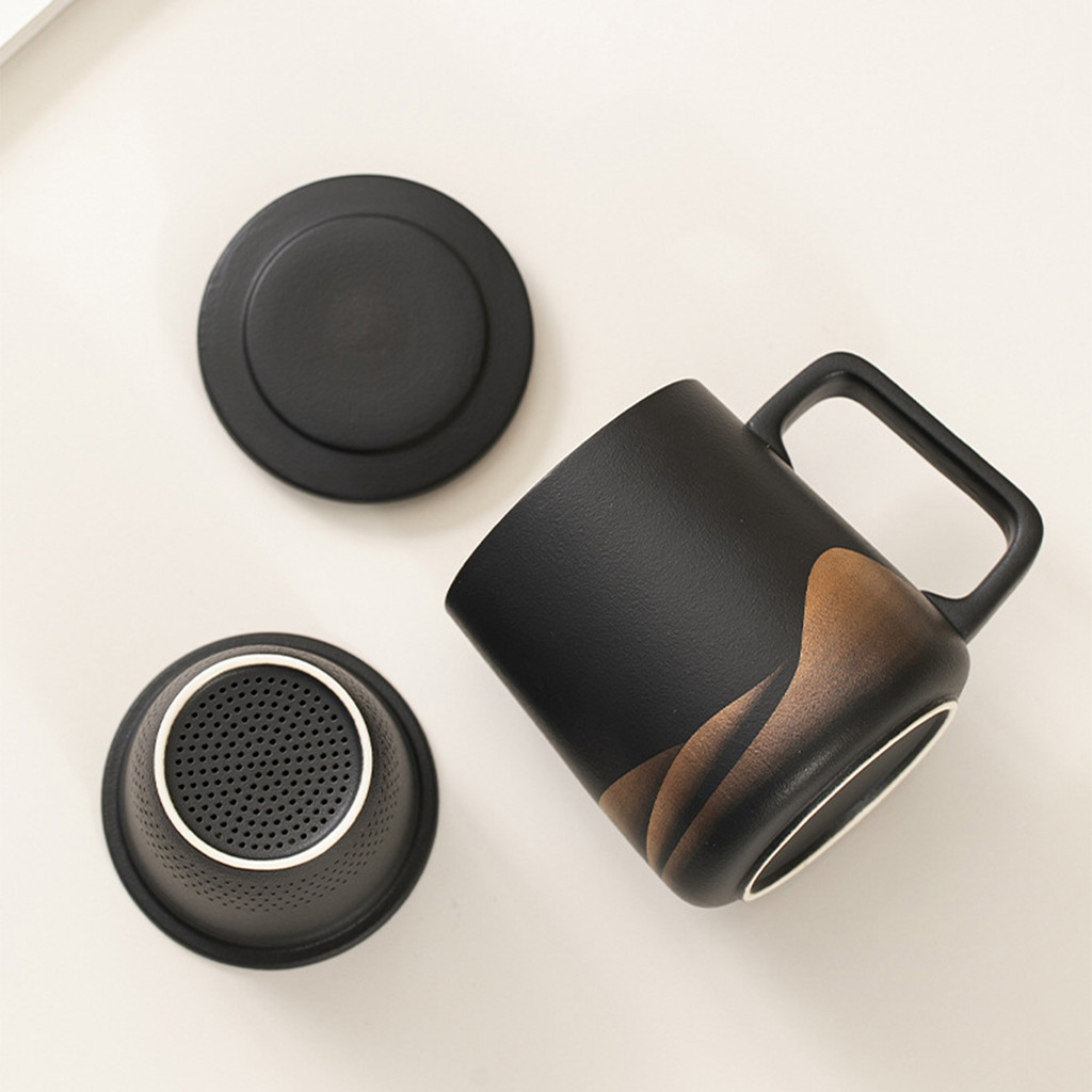 Tea Cup With Infuser And Lid Tea Steeper Cup Matte Ceramic Strainer Tea Mug Tea Kettle High Quality 