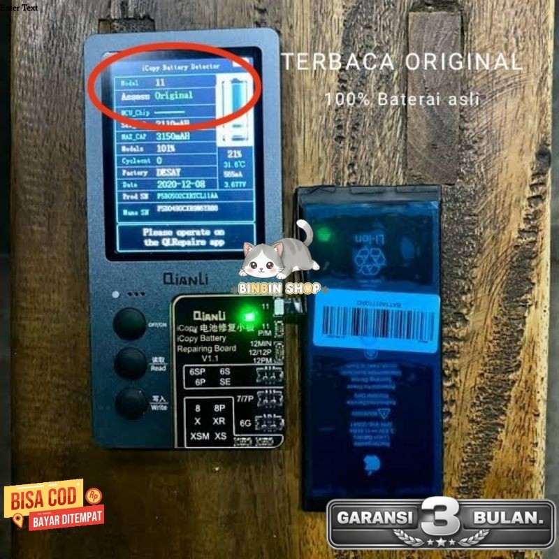 EX KOMPATIBLE ADA VOCHER Baterai batu batre Battray Batterey Battry iPhone KOMPATIBLE 100% - CUCI GU