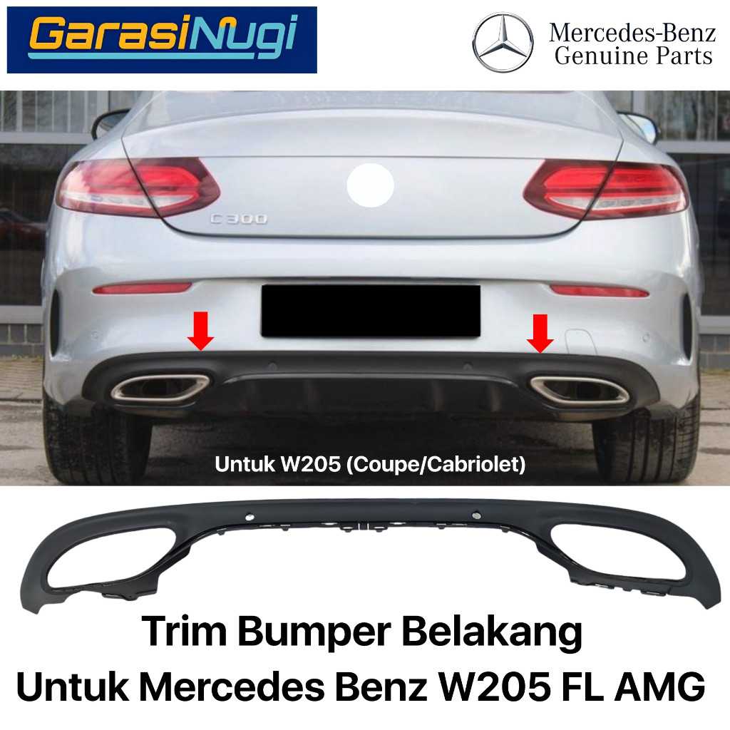 Lower Bumper For Mercedes W205 Coupe Cabrio Bemper Bawah Belakang AMG C200