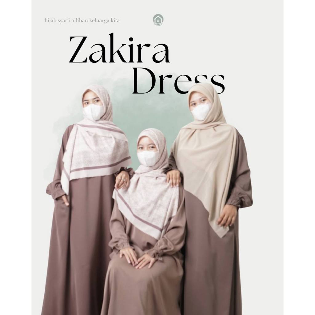 GANGSASHOP  Gamis Zakira Dress Cantik Flowly Bahan Marbella Silk