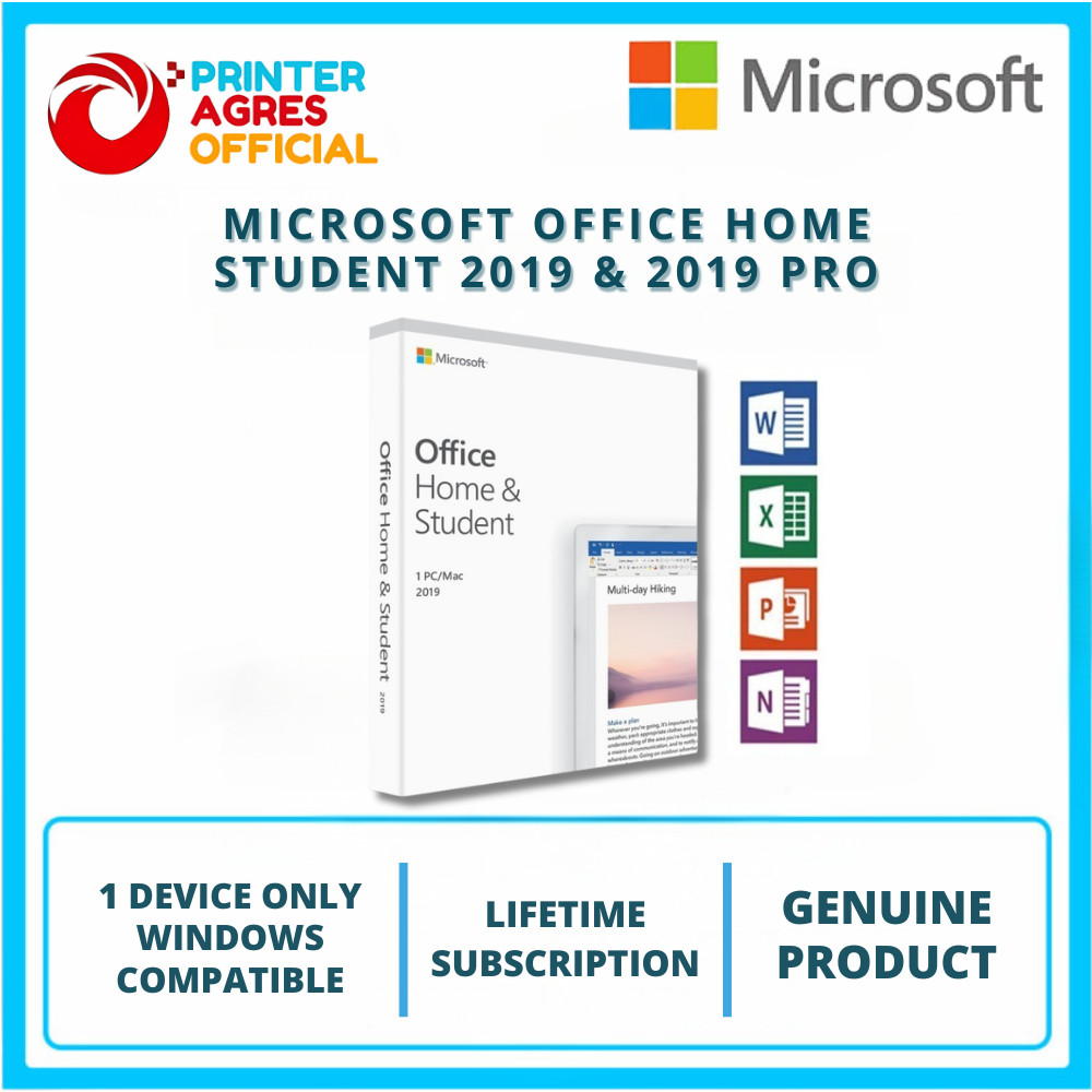 MICROSOFT OFFICE HOME STUDENT 2019 / OHS 2019 & PROFESSIONAL PLUS 2019 Original Device Windows Compa