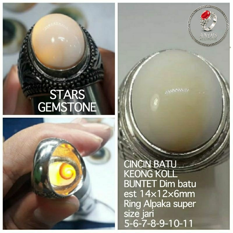 CINCIN BATU KE ONG BUNTET CRYSTAL NATURAL ALAM