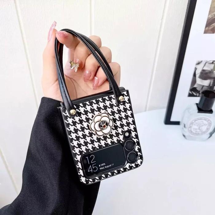 STRAP CASE SAMSUNG Z FLIP 4 5G | Z FLIP 3 5G KOREAN FANCY STYLE BOW STRAP CASE - TOTE BAG CASE - Ela
