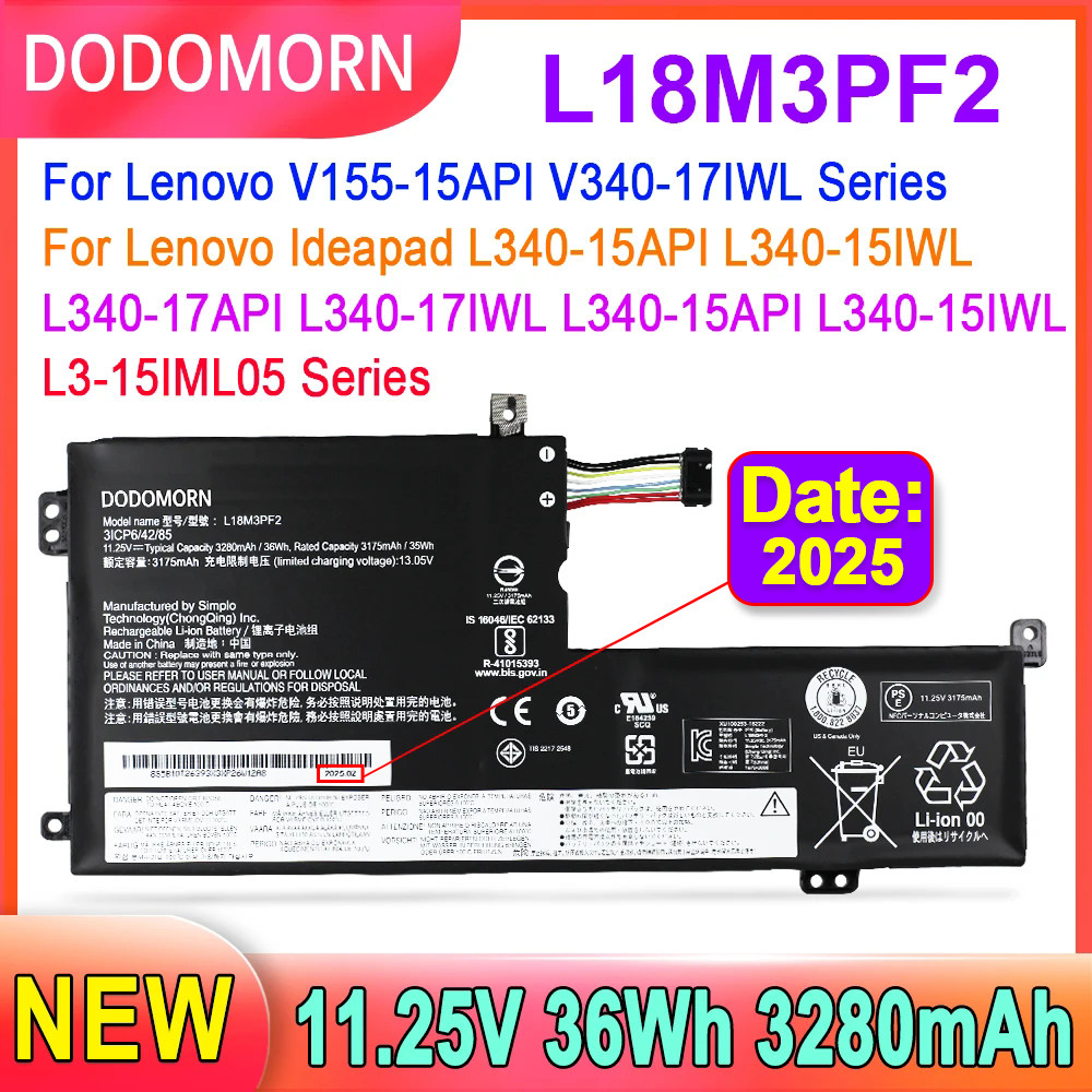 New L18M3PF2 L18C3PF2  Laptop Battery For Lenovo Ideapad L340 L340-15 L340-15API L340-15IWL L340-17 