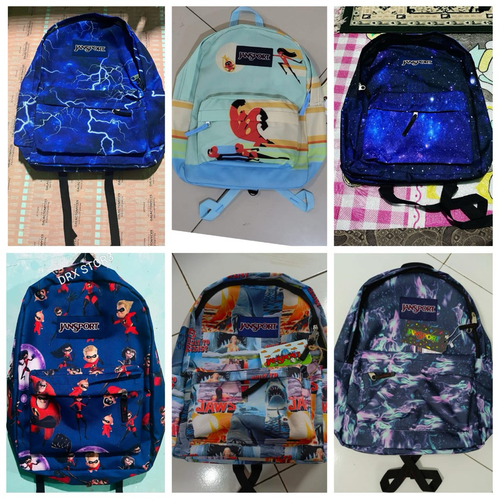 JANSPORT import full tag embos, ukuran besar dan bahan tebal