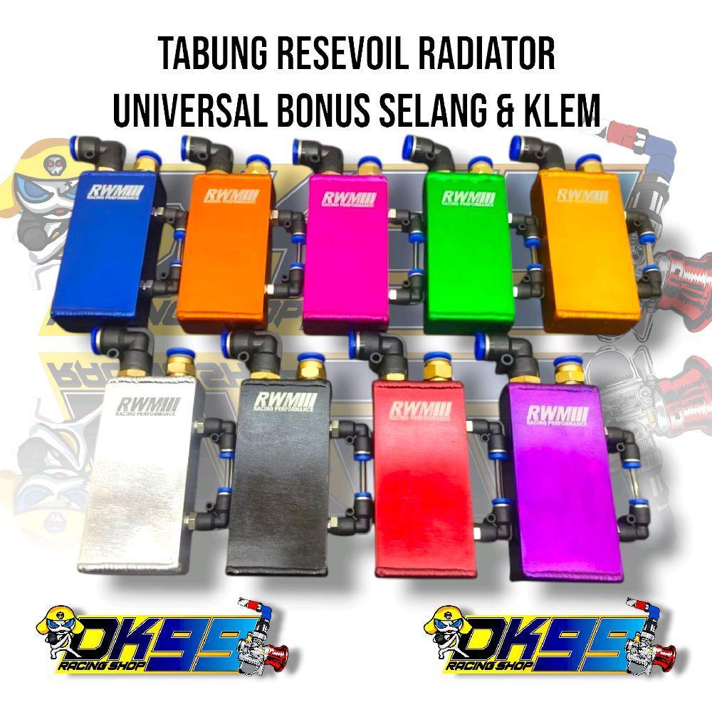 Tabung Air Radiator Kotak Slim Universal Tabung Resevoil Cadangan Air Radiator CNC Motorcycle
