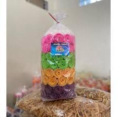 opak gambir warna opak gapit lempit contong manis gurih 100g-1kg opak bunga