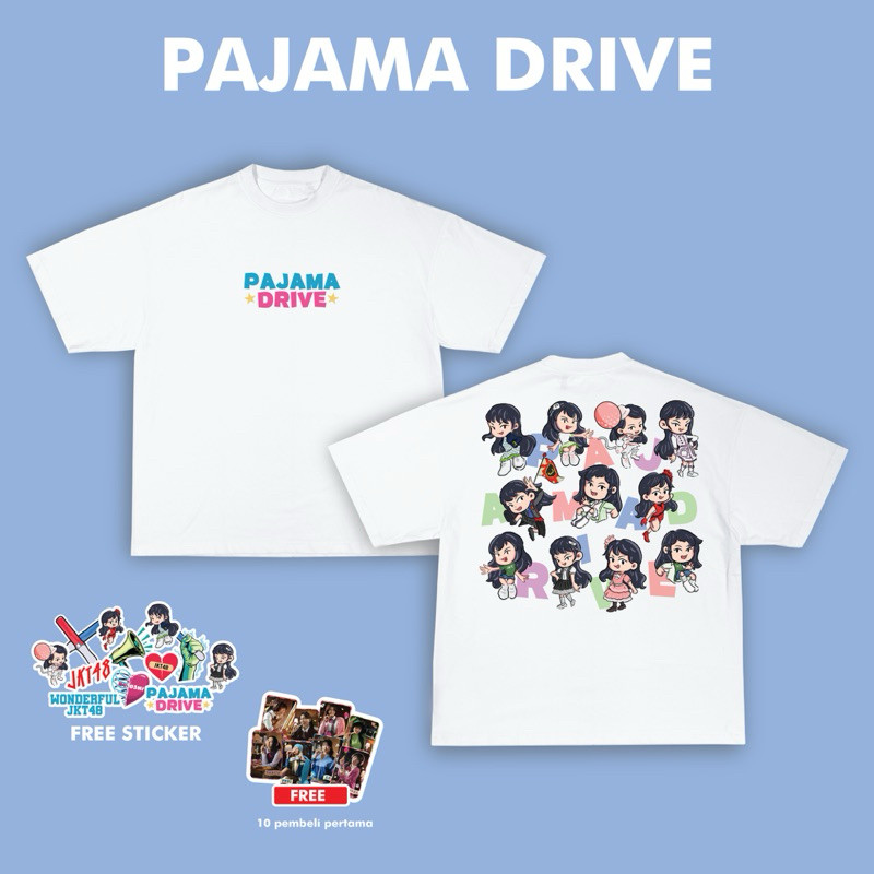 (COD) Tshirt Kaos JKT48 - Pajama Drive - Chibir art Free Sticker