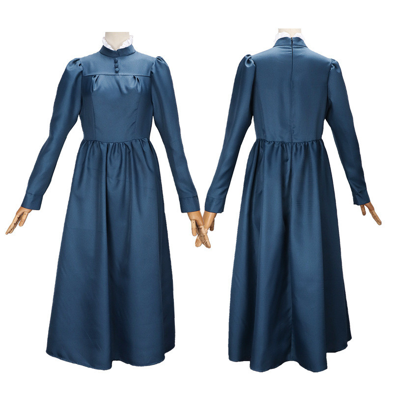 Howl's Moving Castle cos Maid Costume Blue Green Dress Sophie cosplay Anime Costume for Women