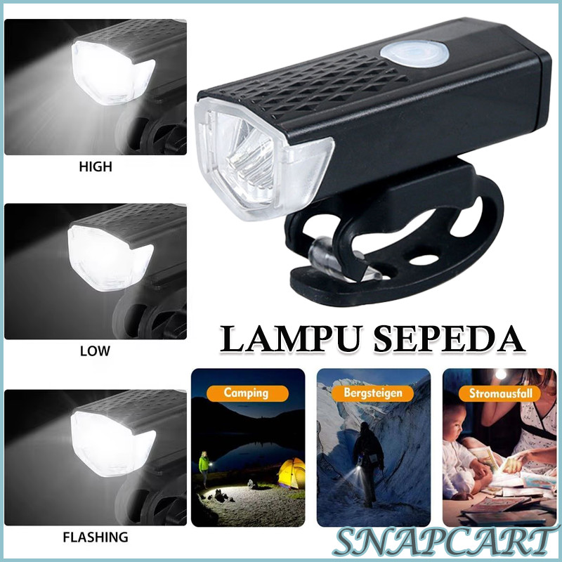 Lampu Depan Sepeda LED/Lampu Sepeda Kelap Kelip/ Lampu Sepeda Sepaket Depan Belakang Usb Led Recharg