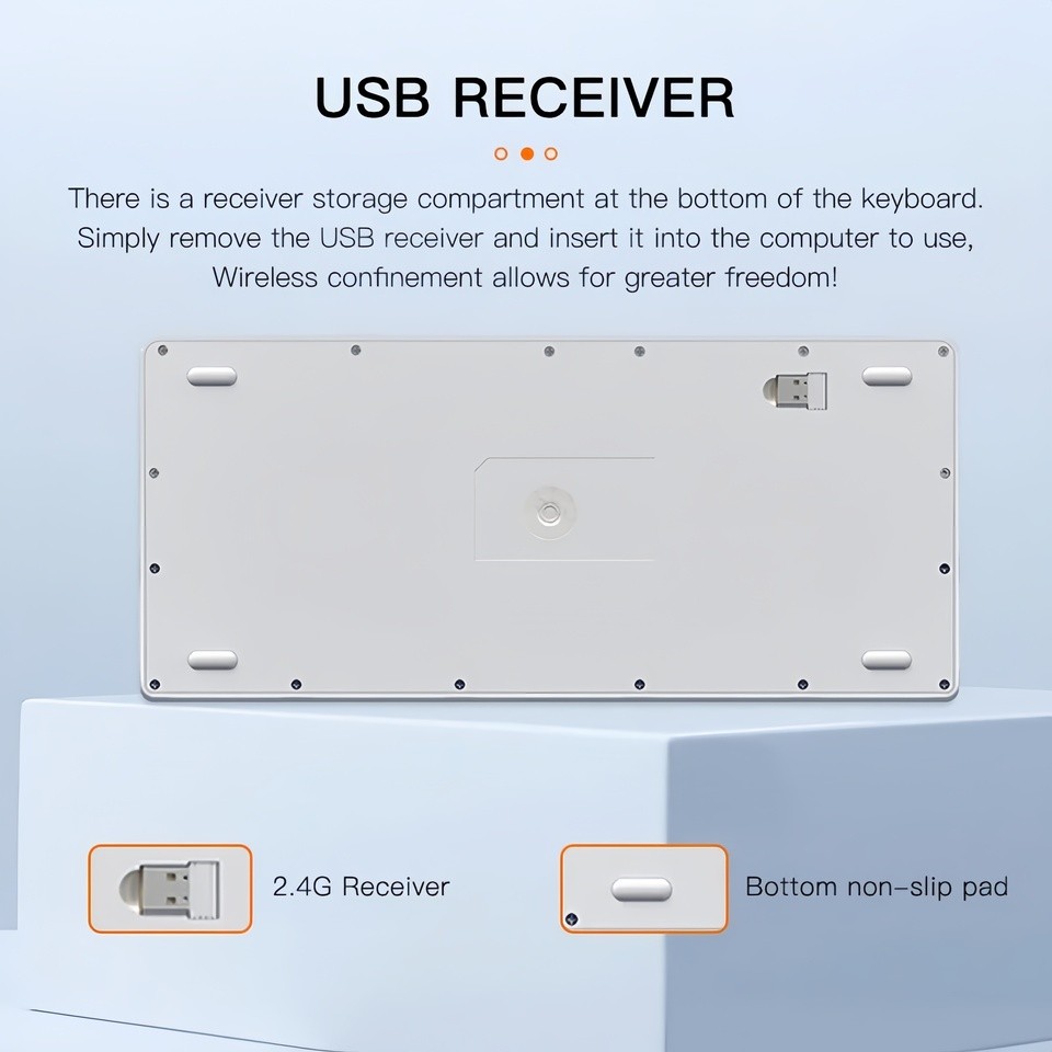 Dual-Mode Bluetooth 5.0 Keyboard 2.4G Wireless Keyboard 3-BT Rechargeable Gaming Keyboard For Laptop