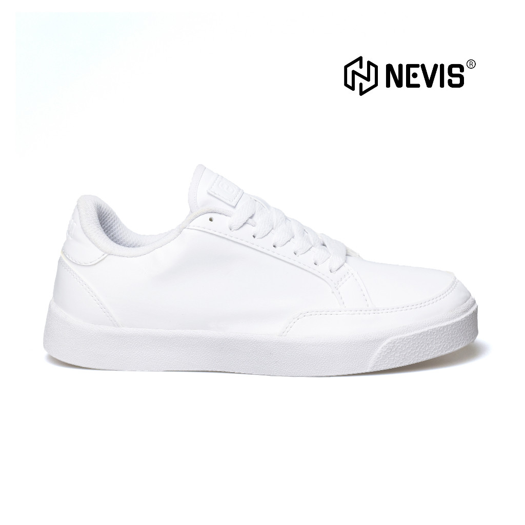 NEVIS Sepatu Sneakers Casual Pria Smith Full White Putih Polos