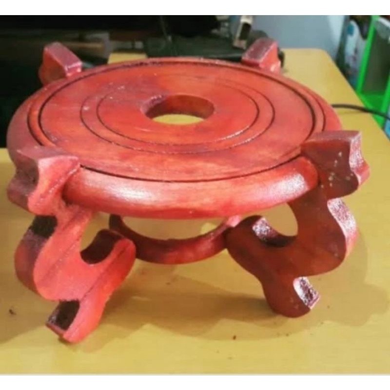 Tatakan Toples Fishbowl Aquarium / Kaki Kayu Untuk Vas