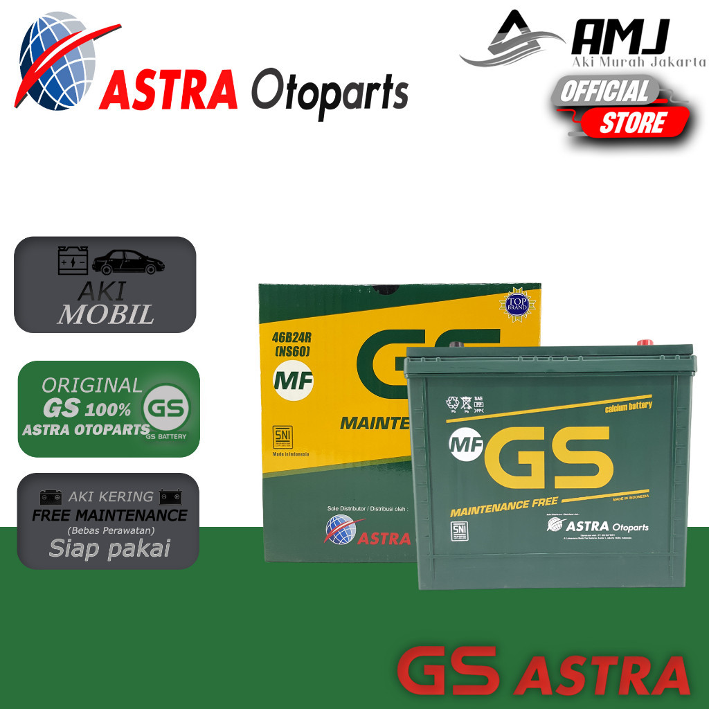 GS MF Astra Aki Kering Mobil NS60 - 45Ah