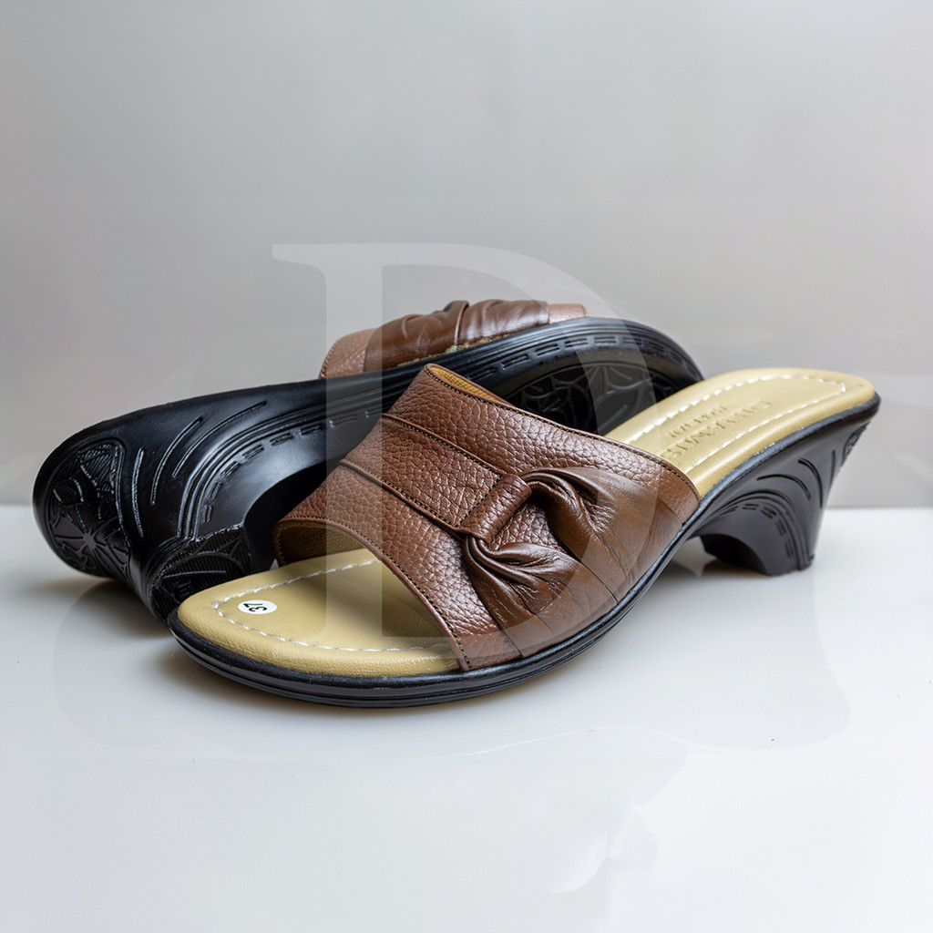 Selop Kulit Wanita Insole Teplek Erica A Hak 5cm