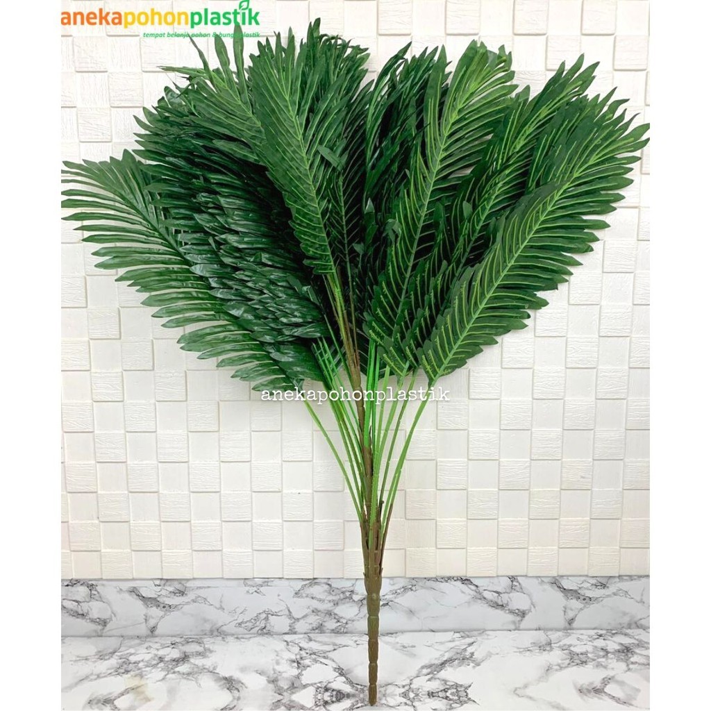 READY Tanaman Artificial Pohon Plastik Daun Palem Hijau Besar 100cm Hiasan Ruangan Rumah