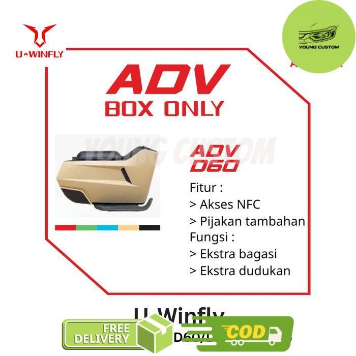 Uwinfly BOX ADV (BOX ONLY) for D60/D70/D65/D75 Tambahan Bagasi & Tempat Duduk Kompatibel Untuk Uwinf