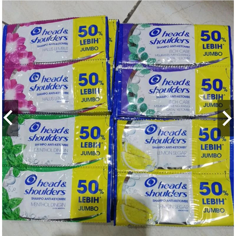 Shampo Head & Shoulder Sachet Anti Ketombe Original 1 Renteng Isi 24Pcs All Varian