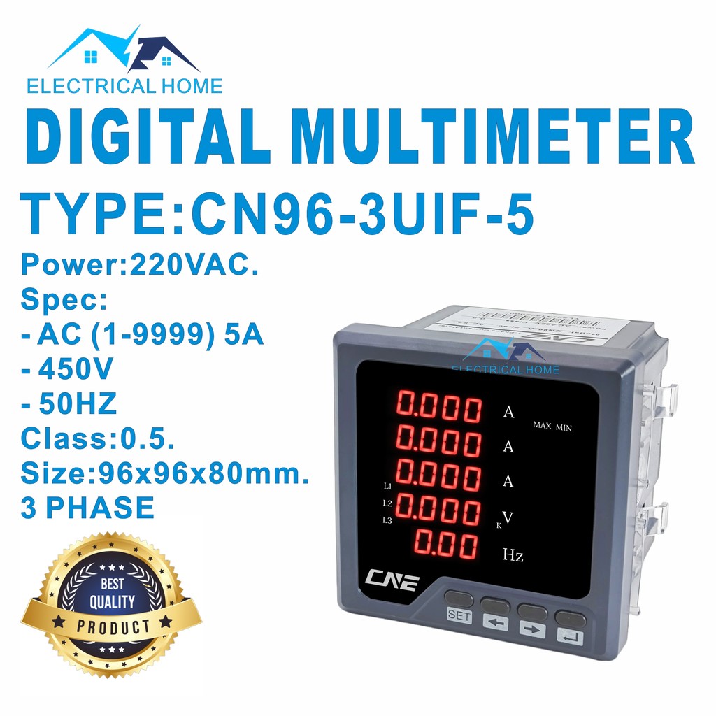 Volt / Ampere / HZ Multi Meter Digital 96x96mm 3 Phase Multi Meter / 3-Phase Current / Voltage / Fre