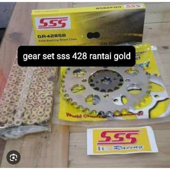 gear rx king jupiter z vega mx 428 GEAR SET SSS RX KING,MX 135,JUPITER, VEGA,DLL,1 SET GEAR SSS 100%