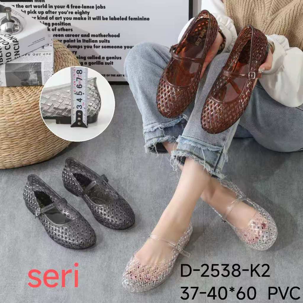 Coozie - Sepatu Wanita Jelly Transparan & Doff Terbaru Elatis Anti Slip Anti Air 2538-k2/2538-k1