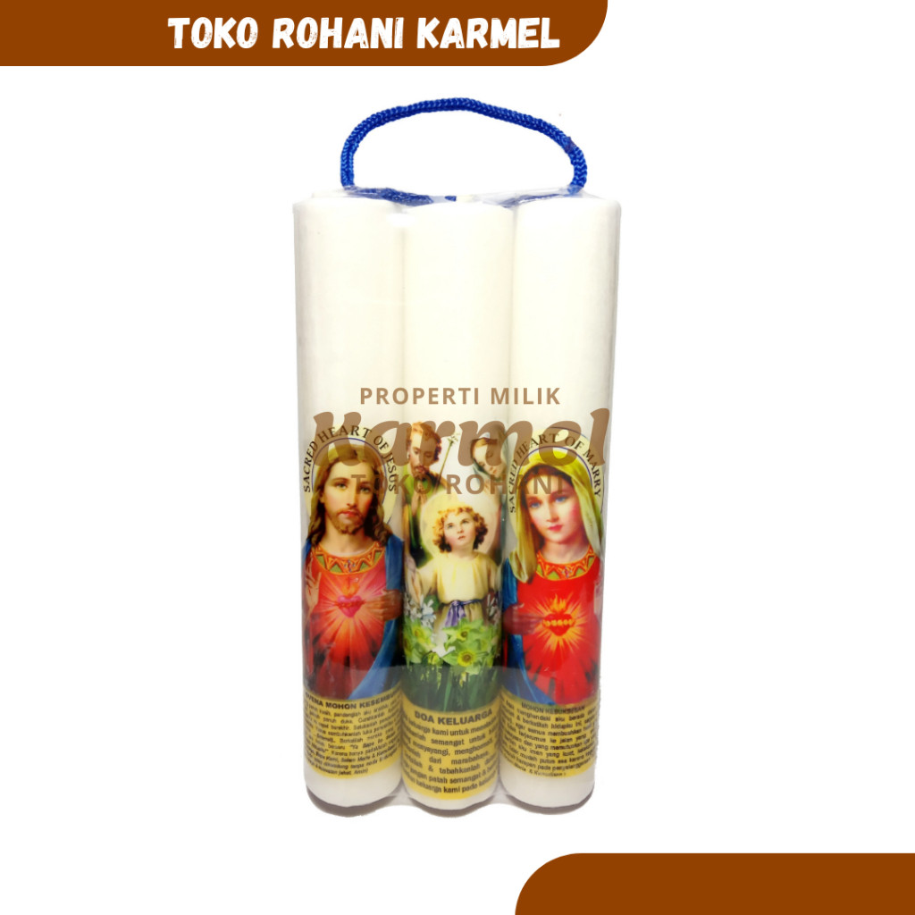 TERMURAH  LILIN DOA ISI 3 (16CM) / LILIN ALTAR / LILIN DOA KATOLIK BERGAMBAR / LILIN DOA MURAH