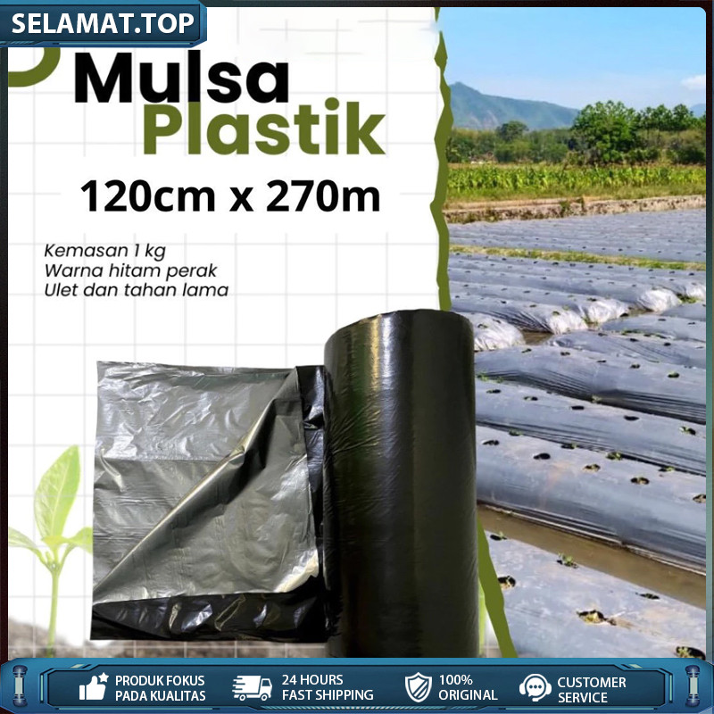 Per Roll Mulsa Hitam Perak Lebar 60cm-120cm/Mulsa Hitam Perak 1 Roll Panjang 250meter/Mulsa Hitam Pe