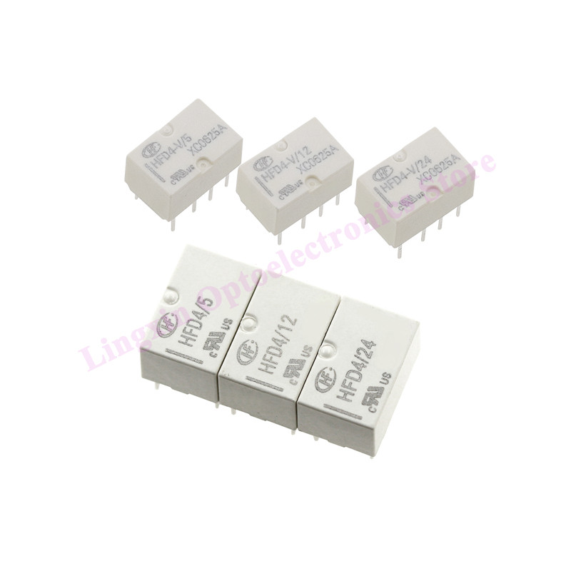 20PCS/lot HFD4 / -3V 4.5V 5V 12V 24VDC Relays 2A 8PIN SMD/DIP HFD4-V/5V HFD4/12V -S HFD4/24V Signal 