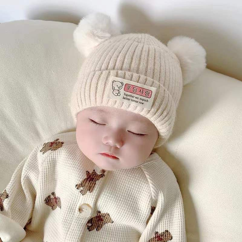 [Beruang kutub] Topi bayi lucu super imut, topi bayi baru lahir, topi bayi unisex, topi wol bayi bar
