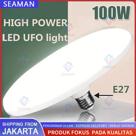 220V E27 Lampu LED Super Terang 20W 30W 40W 60W 100W UFO Lampu LED Lampu Meja Penerangan Putih Hanga