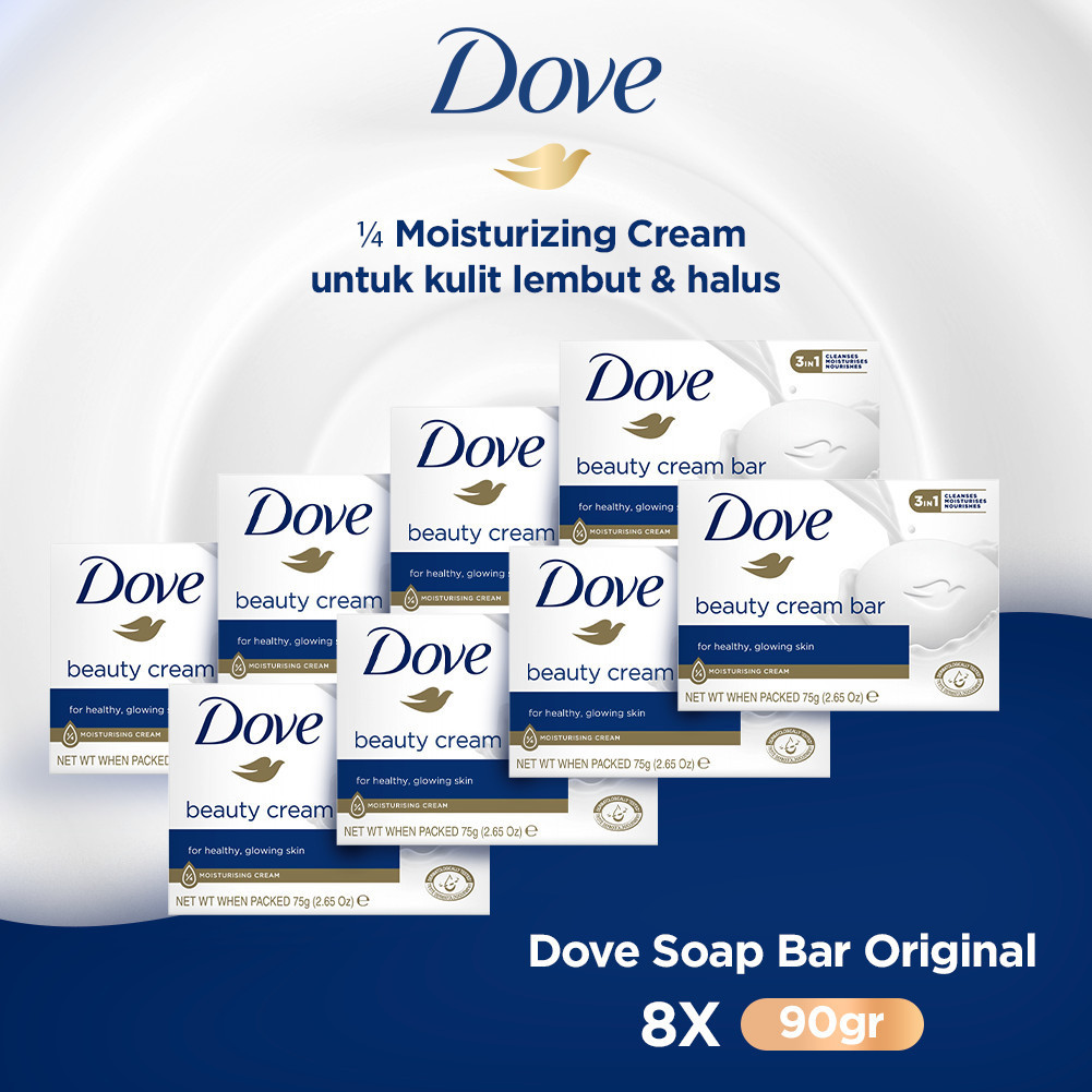 Dove Beauty Bar Soap ORIGINAL 90gr MULTIPACK (Isi 8) - Dove Sabun Mandi Batang