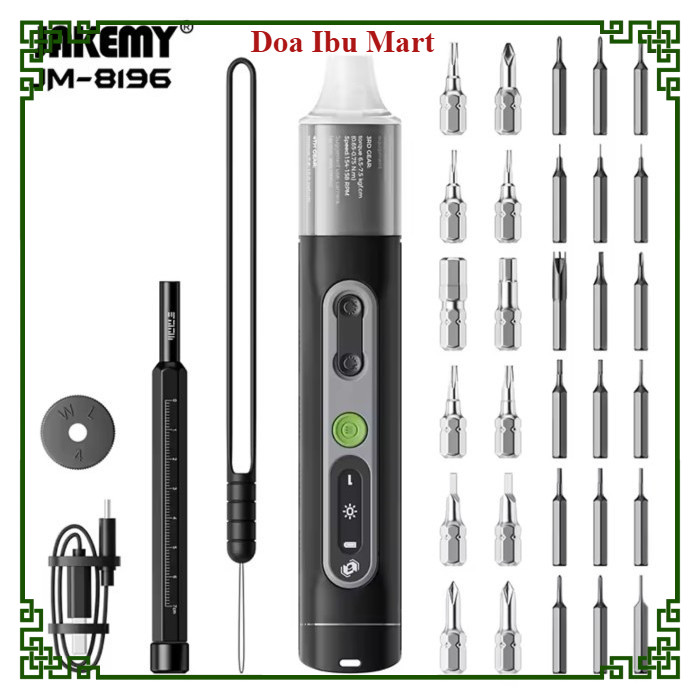 Obeng Listrik 35-in-1 untuk Perbaikan Ponsel, Set Obeng Listrik Presisi dengan 4 Tingkat Torsi, Oben
