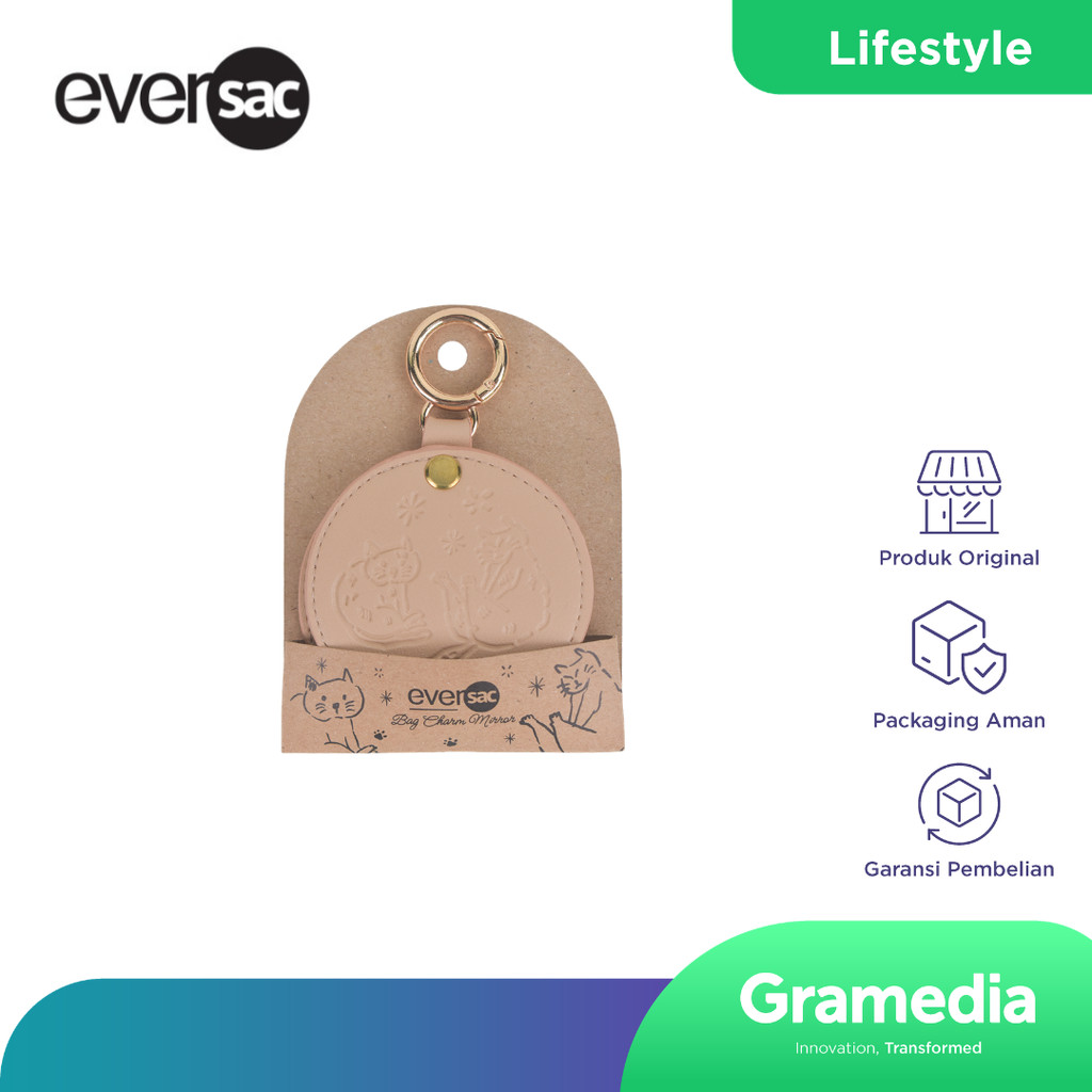 Eversac Bag Charm Mirror Ladies Beige
