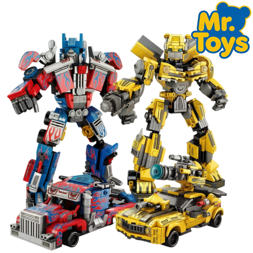 Mr.toys Mainan Blok 2in1 Mobil Robot Transformer DIY Mainan Edukasi Anak Laki-Laki 3D Puzzle Susun B