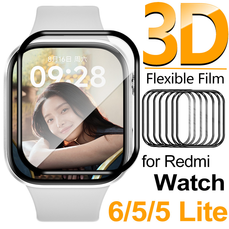 Cobertura completa protetor de tela curvo 3d para xiaomi redmi watch 6 5/5 lite potevtive smartwatch