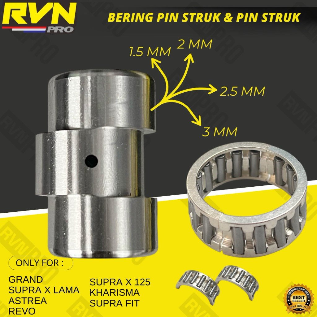 RVN PAKET 2IN1 CRANK PEN STROKE BEARING SUPRA GRAND WIN REVO ASTREA KHARISMA SUPRA X 125 UKURAN 1.5 