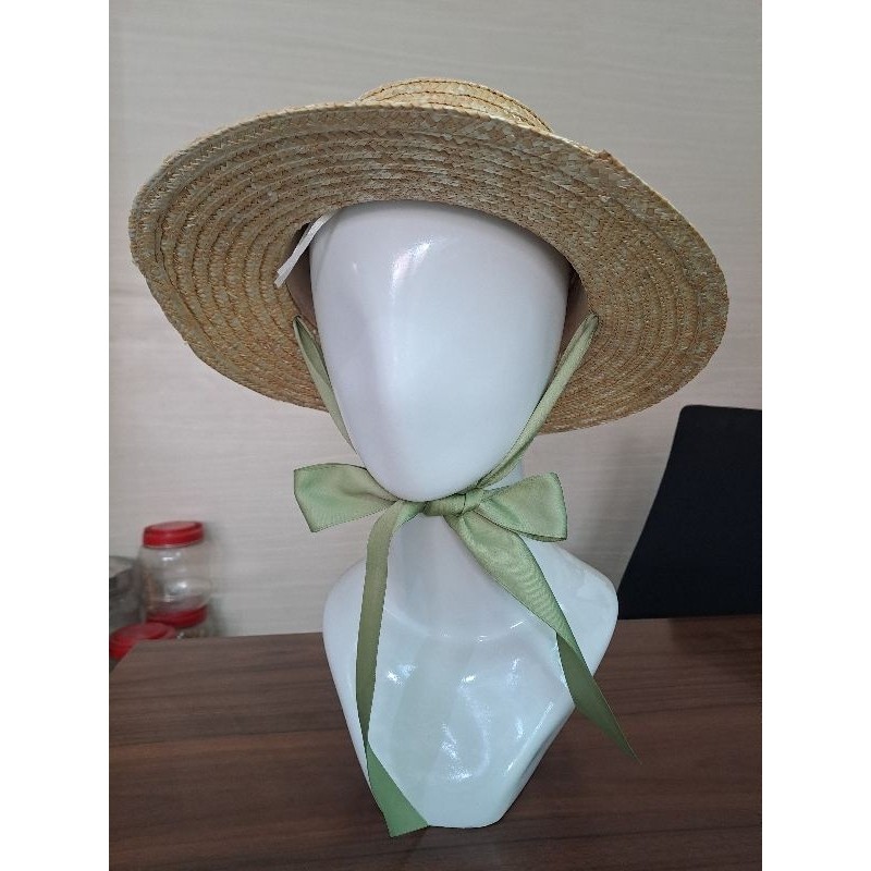TOPI BOATER PITA TALI DAGU TOPI PANTAI WANITA BULAT