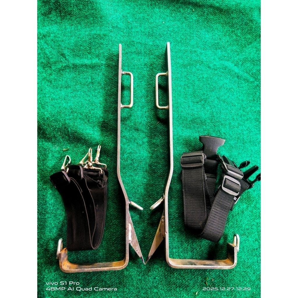 tree climbing spike, alat memanjat pohon kuat dan praktis, lengkap tali sabuk dan tali elastis, coco