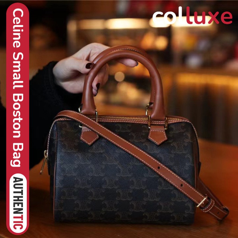 Celine Small Boston Bag TRIOMPHE CANVAS Tas Boston Tas besar 113772