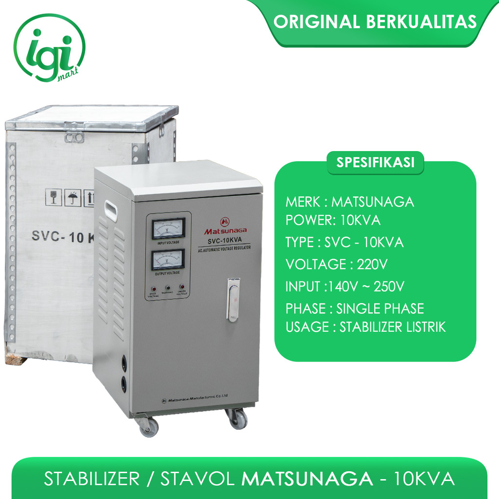 STAVOLT SVC 10 KVA MATSUNAGA / STABILIZER 10KVA / STAVOL 10.000 WATT