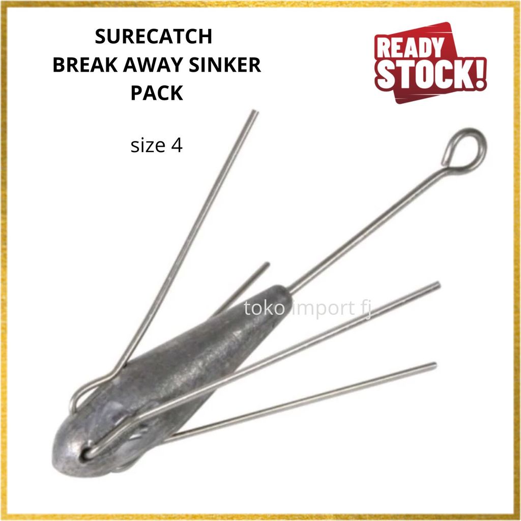SURECATCH BREAK AWAY SINKER PACK FISHING SINKER SIZE 4 578-SBA4/B - Pemberat Kail Ikan Pancing - Pem