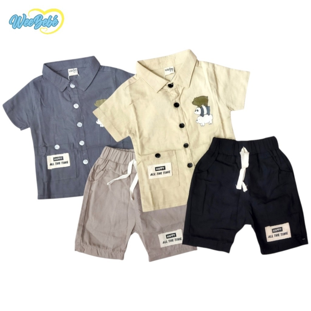 Setelan Bayi Kemeja Lengan Pendek Celana Pendek #2S1053A USON