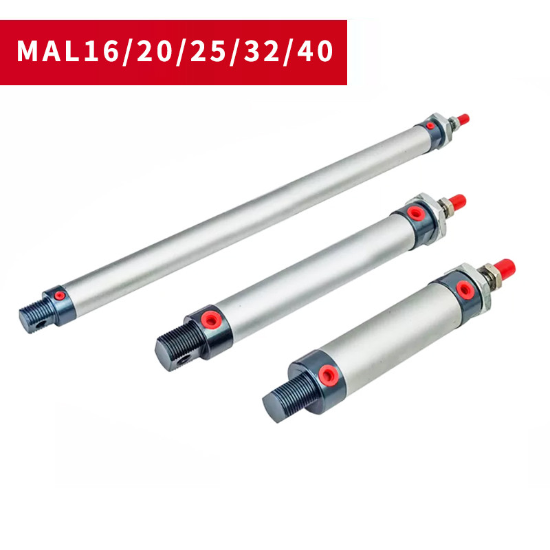 MAL 16/20/25/32/40mm Mini Pneumatic cylinder 25-500mm Stroke Double Acting Aluminum Alloy Air Cylind