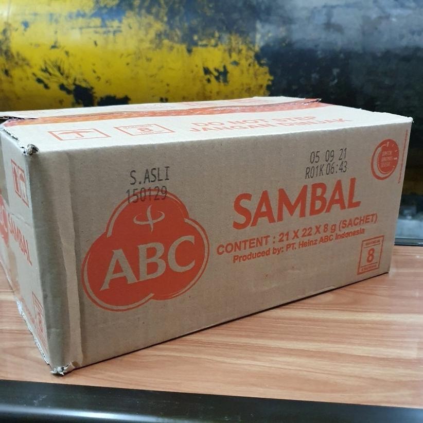 Saos Sambal ABC Asli Sachet - 1 Dus/Karton isi 21 Pak x 22 Sachet @8gr