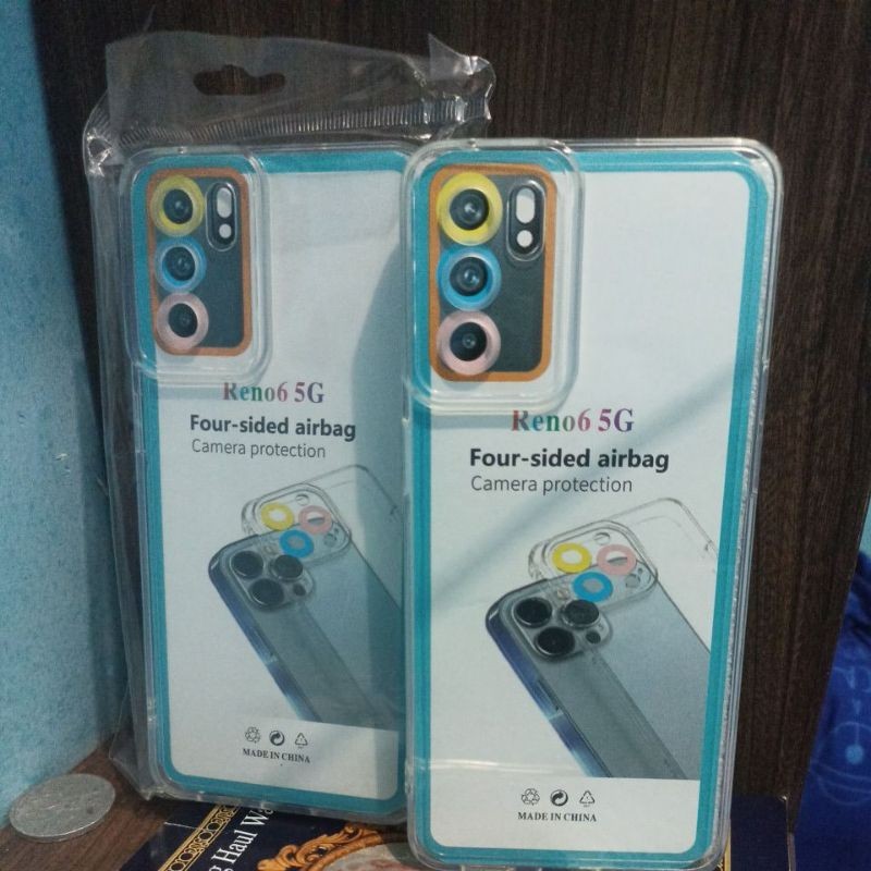 XP| Softcase Oppo reno 6 4G case bening putih tranfaran space full pelindung camera protection
