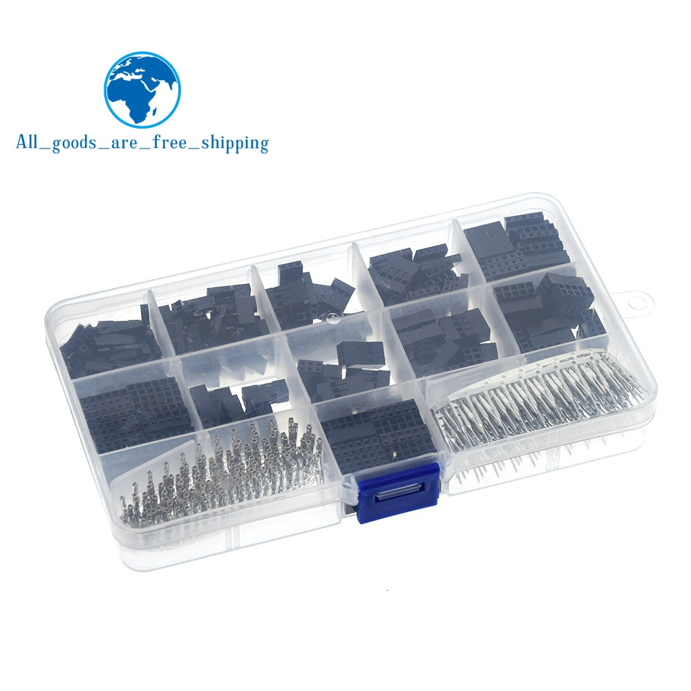 620Pcs Dupont line Connector 2.54mm Dupont Cable Jumper Wire Pin Header Housing Kit Male Crimp Pin F